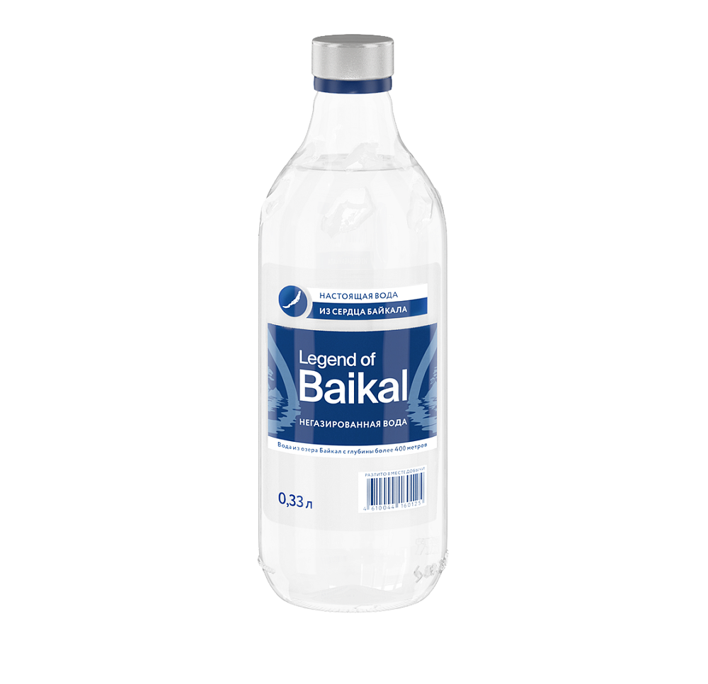 Legend of Baikal 0,33 Вода питьевая природная негазированная,  стекло.