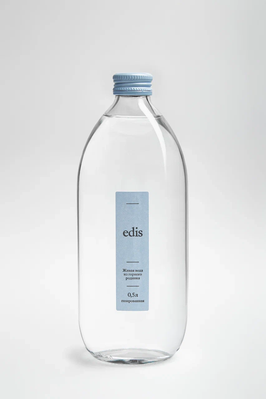Эдис вода питьевая Edis, 0,5 л газ стекло (12 шт/уп)
