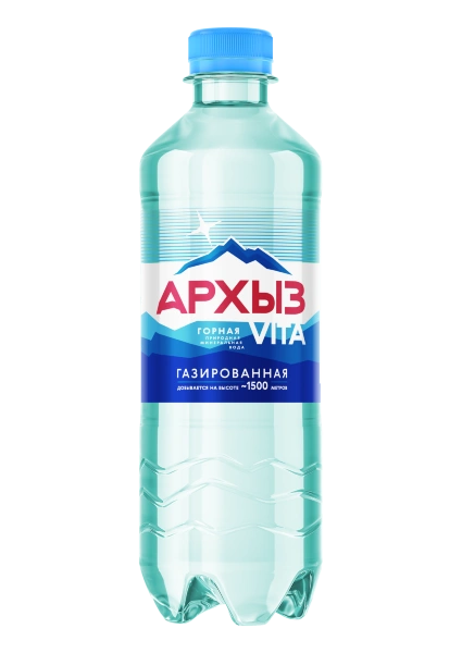 Вода минеральная природная столовая питьевая "Архыз Vita" 0,5 л газированная ПЭТ